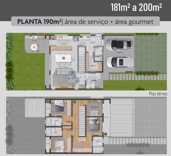 181m² a 200m² 3 suites mais area de servico mais gourmet