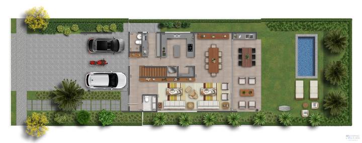 planta 4 suites andar inferior