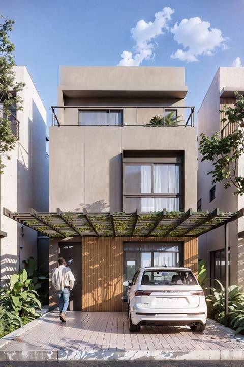 Fachada da casa Maison Ciment do Lausanne Swiss Park Residence