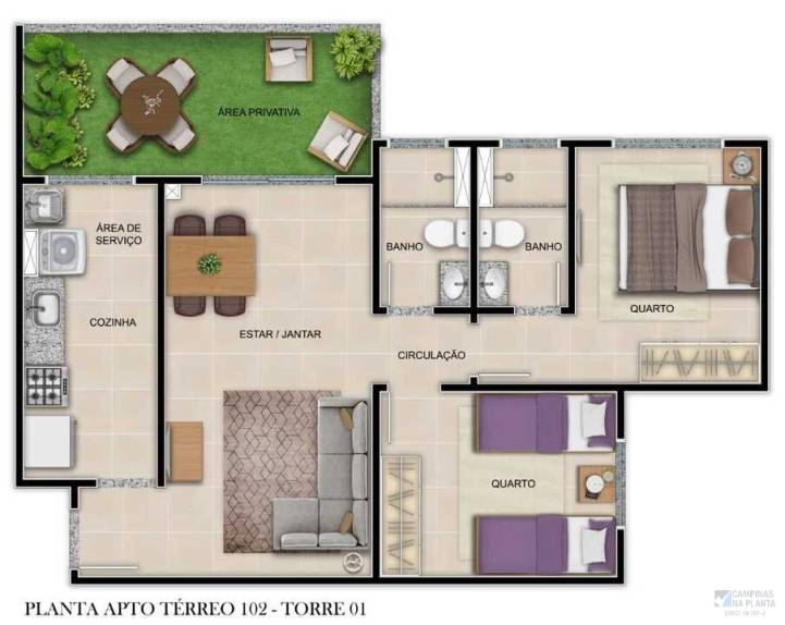 planta 1 suite 1 quarto garden do joy garden