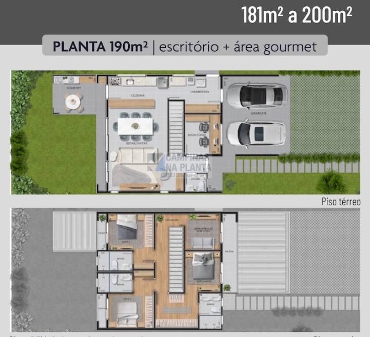 181m² a 200m² 3 suites mais escritorio mais gourmet