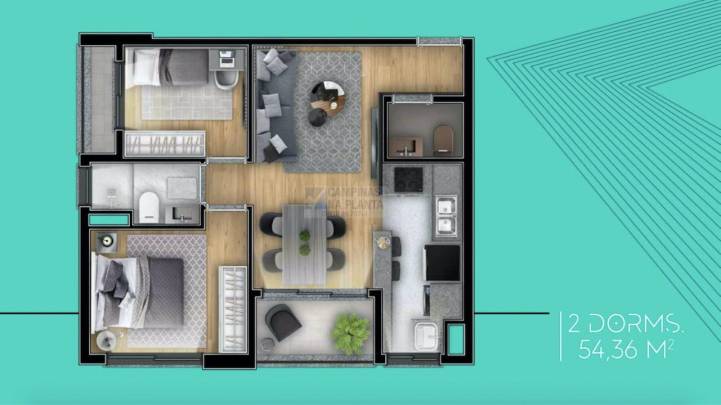 now taquaral planta 2 quartos 54 m2