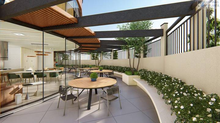 Perspectiva ilustrada da área gourmet