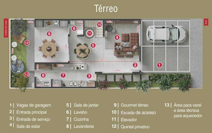 Planta do pavimento térreo do Lausanne Swiss Park Residence