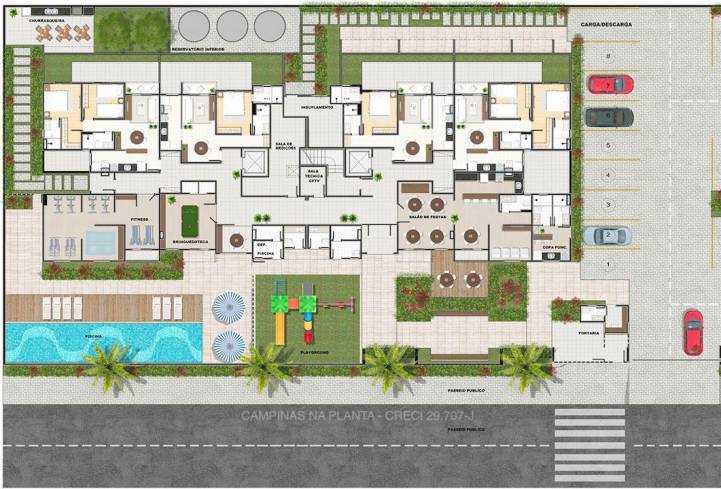 implantação do condomínio