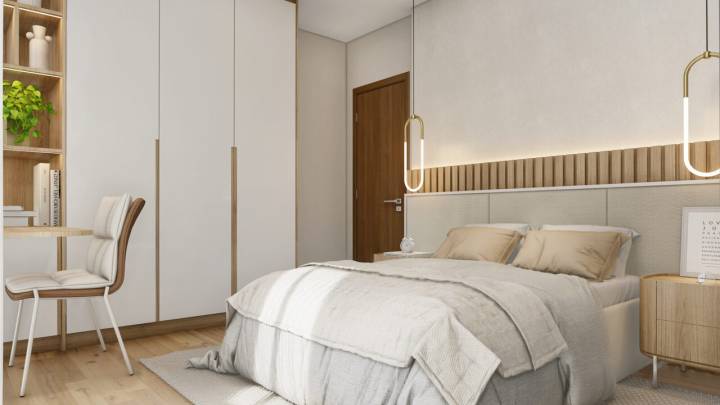 Quarto de casal espaçoso na casa do Recanto das Pérolas