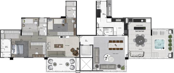 Planta Penthouse 230 m²