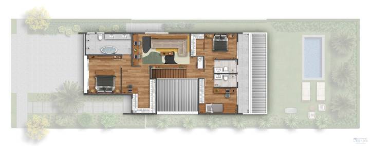 planta 3 suites andar superior do condominio alphaville dom pedro zero