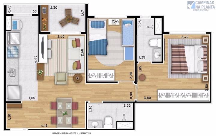 Morada Morumbi Planta Tipo 60m2 Finais 1 E 8
