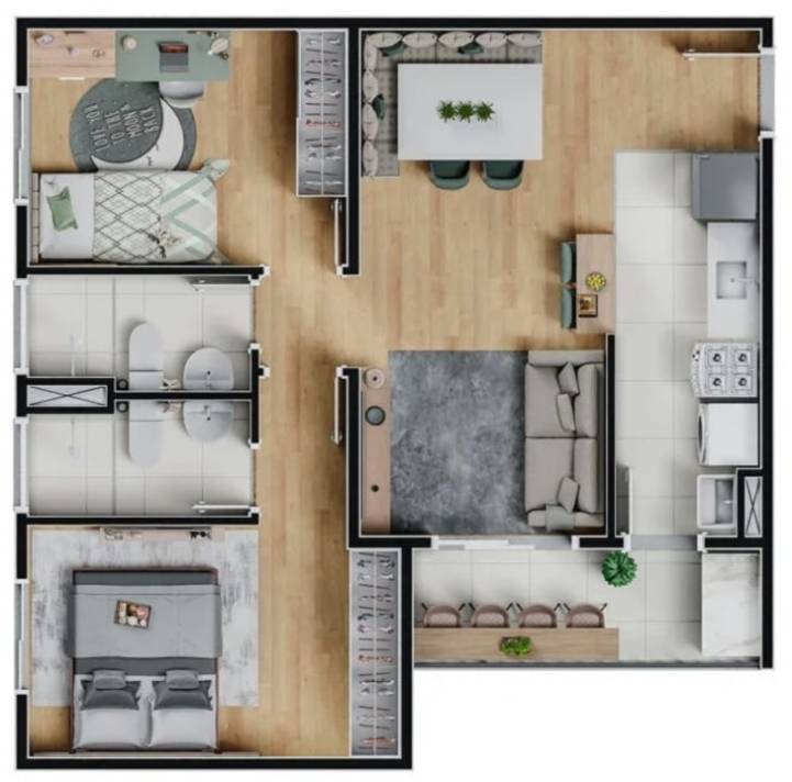 Planta tipo B do Maxy Sao Bernardo, apartamento na planta em Campinas