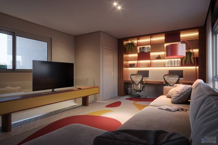 sala intima do condominio alphaville dom pedro zero