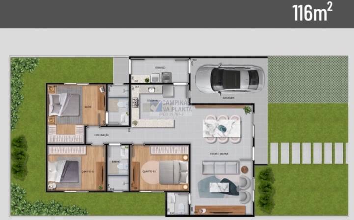 116m² 2 quartos mais 1 suite