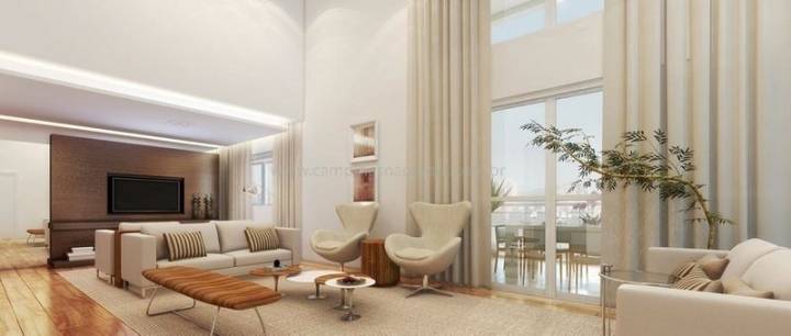 Living com pé-direito duplo do Art House Double Sky