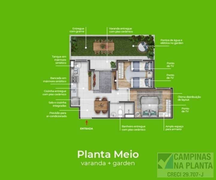 planta térreo 2 quartos