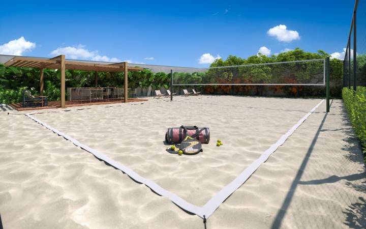 Quadra de beach tennis do Avenida 105 para esportes.