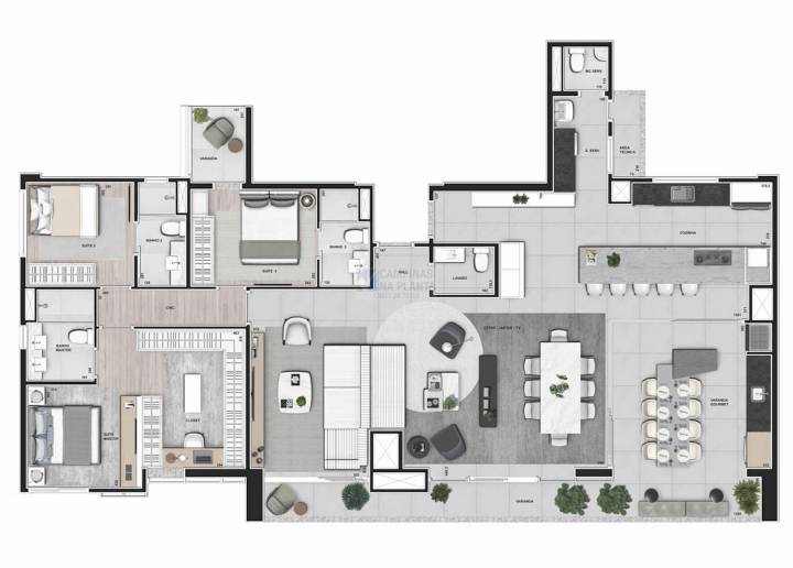 Trend Home Design Cambui Plaenge Planta 196 M2 Penthouse Opcao 2