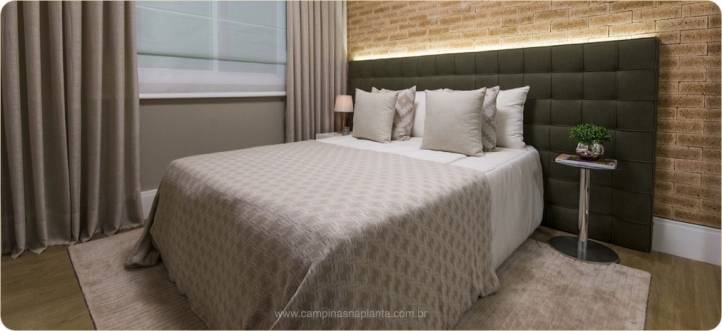 Foto da suíte do apartamento decorado