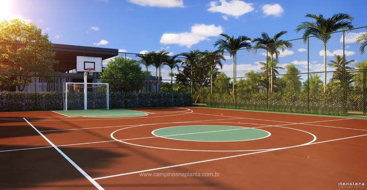 Perspectiva ilustrada da quadra poliesportiva