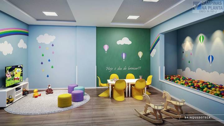 perspectiva ilustrada da brinquedoteca