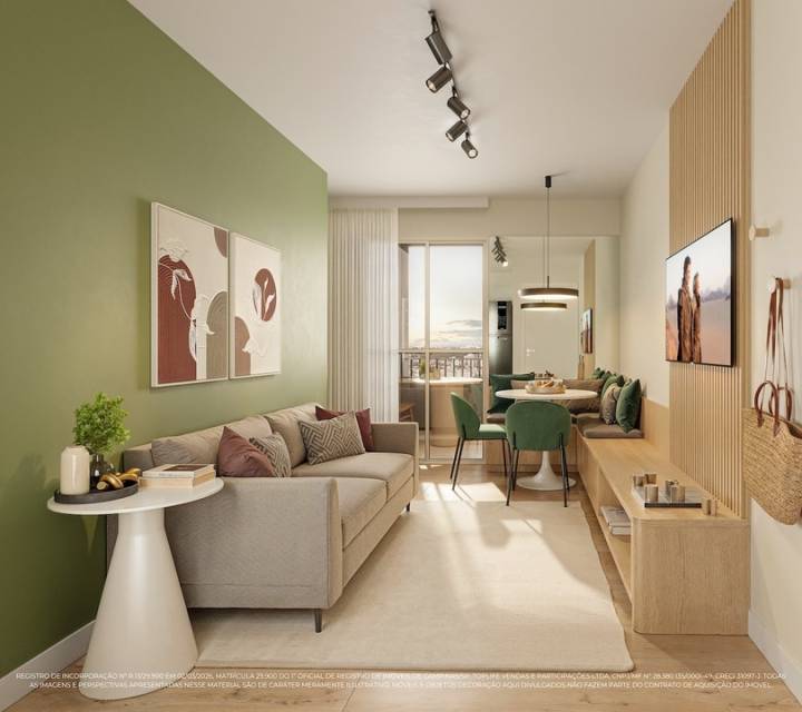 Confortável sala para 2 ambientes do apartamento