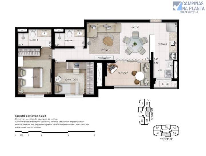 Planta Tipo 67m2 Grand Guanabara Duo