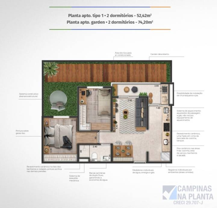 planta garden 74m do ecovila cerejeiras