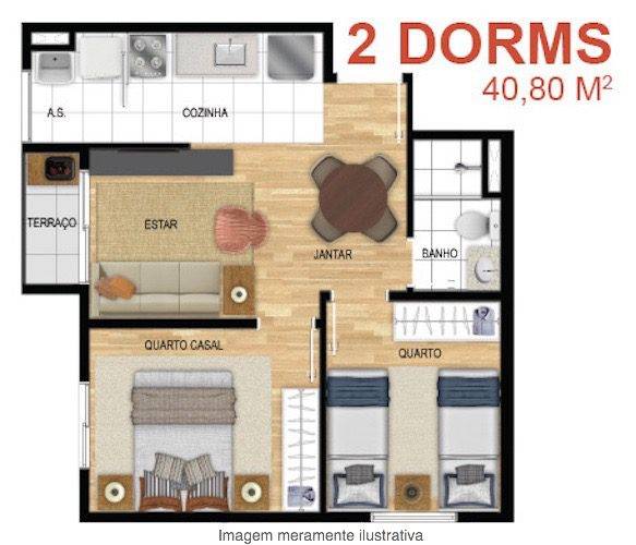 Alto do Ibirapuera Planta de 40m²