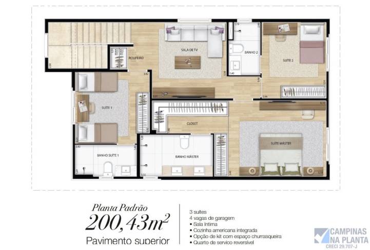 Planta Padrão Superior do Pateo Atmosphera