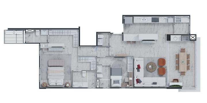 planta humanizada tipo 2 do Altitude Cambuí