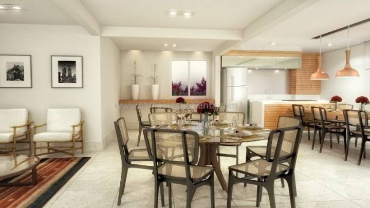 Perspectiva ilustrada do salaão de festas