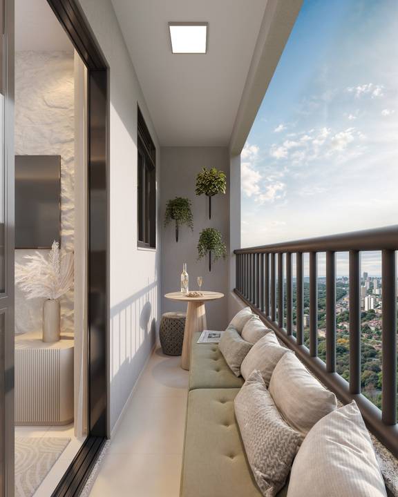 varanda do apartamento na planta city galleria