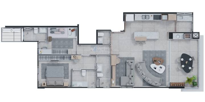 planta humanizada tipo do Altitude Cambuí