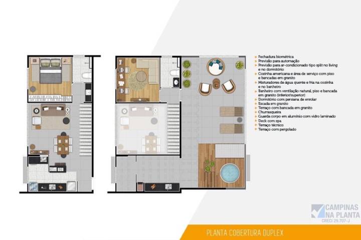 Planta da Cobertura Duplex no Cambuí Lançamento DON Cambuí