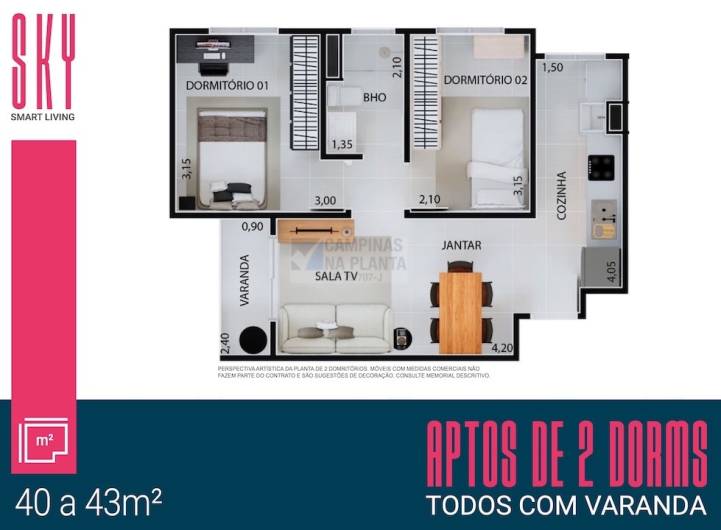planta de canto sky smart casa verde e amarela
