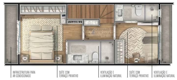 planta do pavimento superior das casas do green view