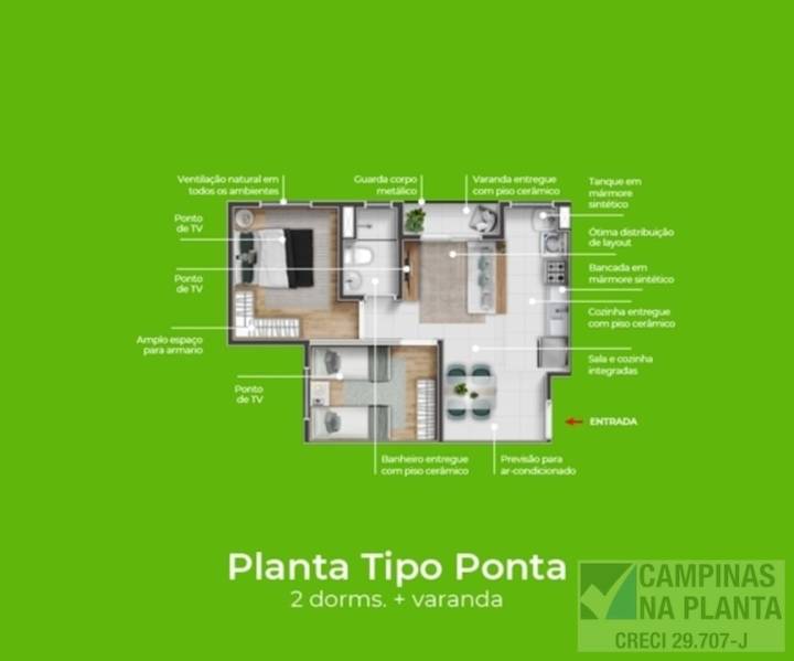 planta 2 quartos varanda