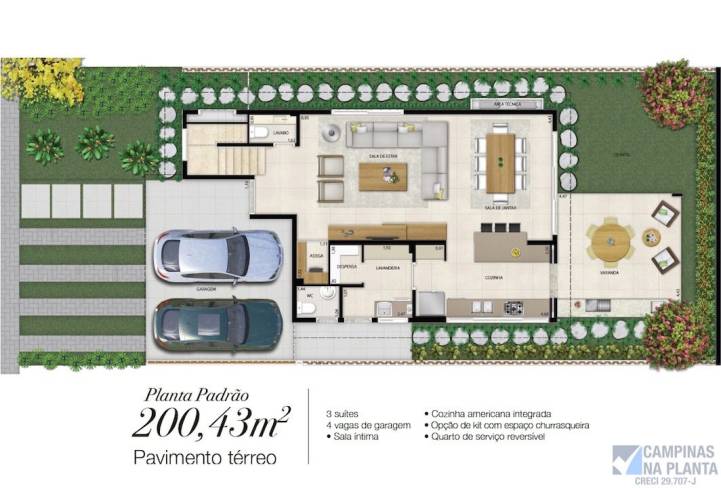 Planta Padrão Térreo do Pateo Atmosphera