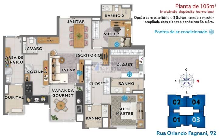 meraki patriani planta de 105m² 2 suites