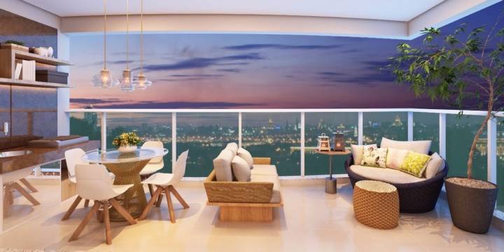 Perspectiva ilustrada do terraço