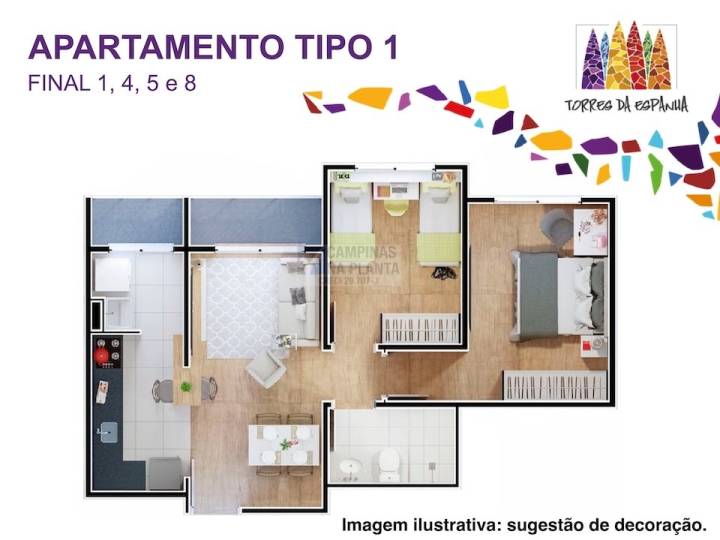 planta humanizada tipo 1 do Torres da Espanha