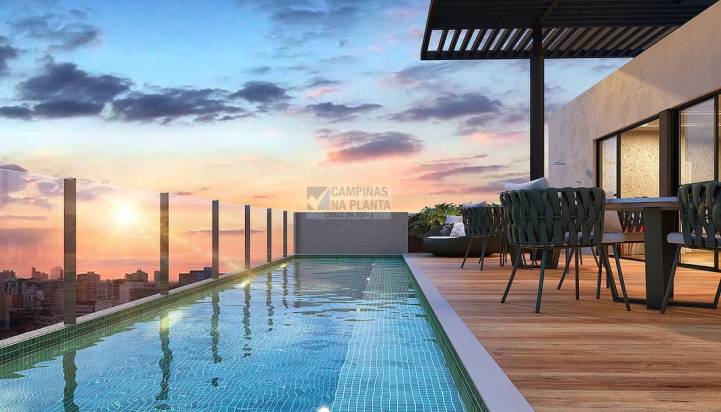 perspectiva ilustrada piscina hub cambuí