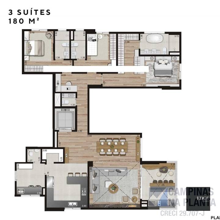 planta 180m andar impar