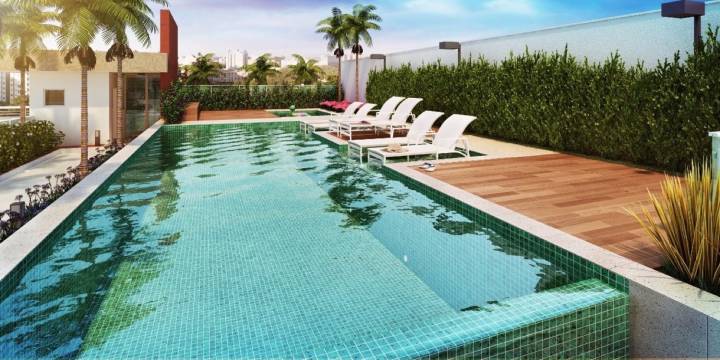 Perspectiva ilustrada da piscina