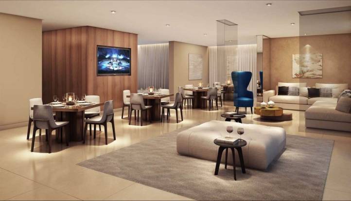 Perspectiva ilustrada do salão de festas